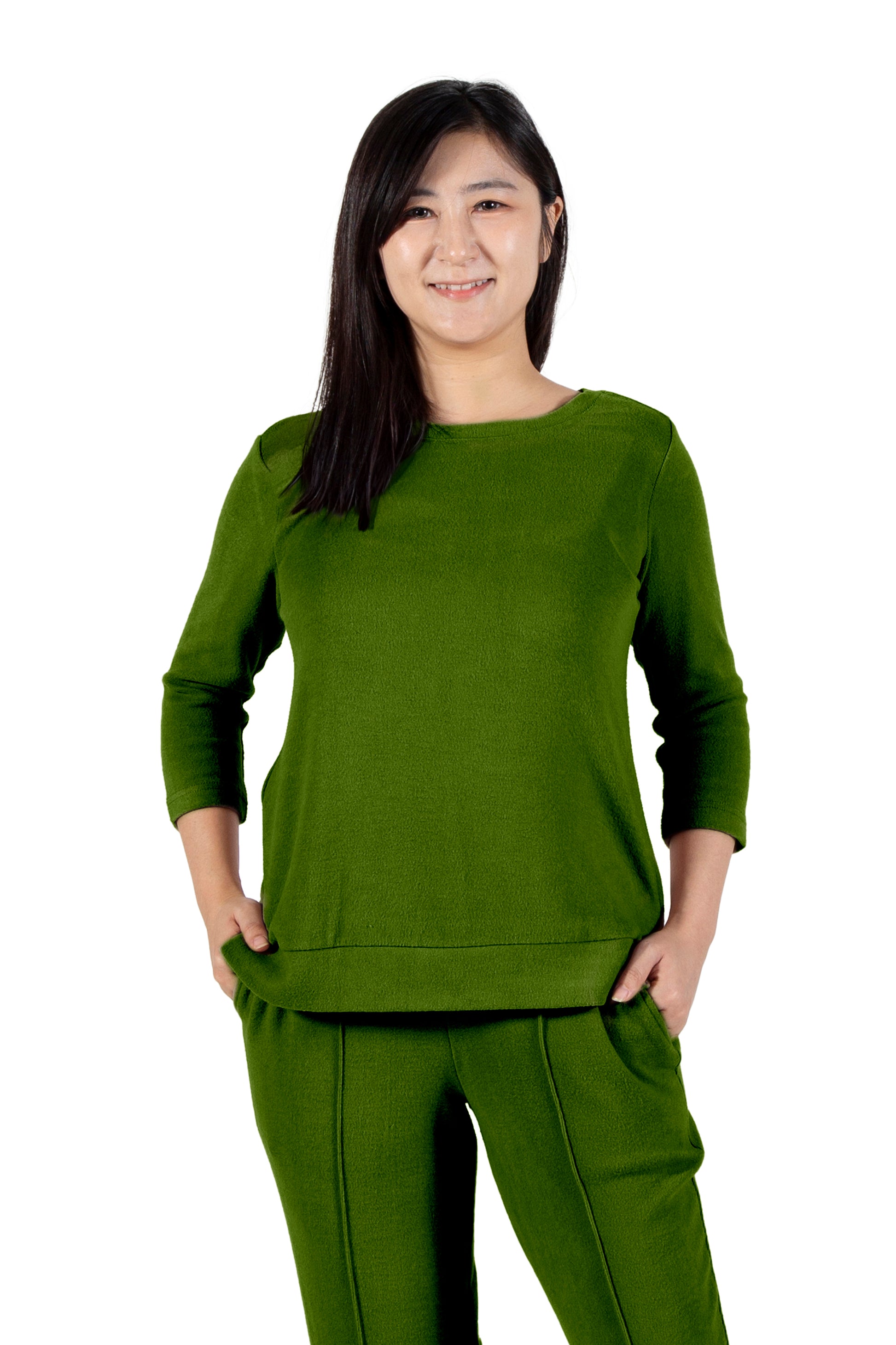 Comfort Luxe Collection Cozy Knit Crew Neck Tee - La Cera
