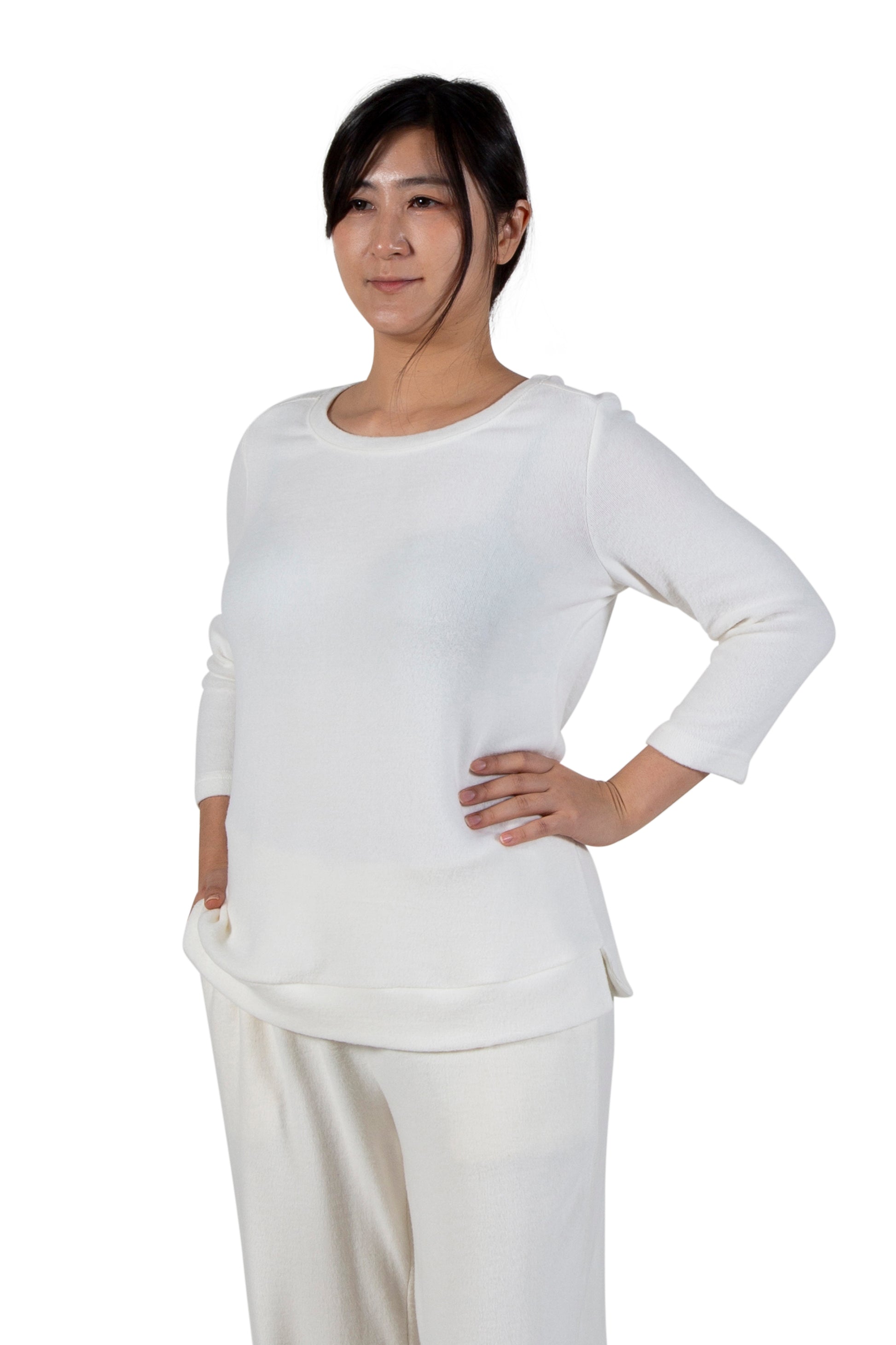 Comfort Luxe Collection Cozy Knit Crew Neck Tee - La Cera