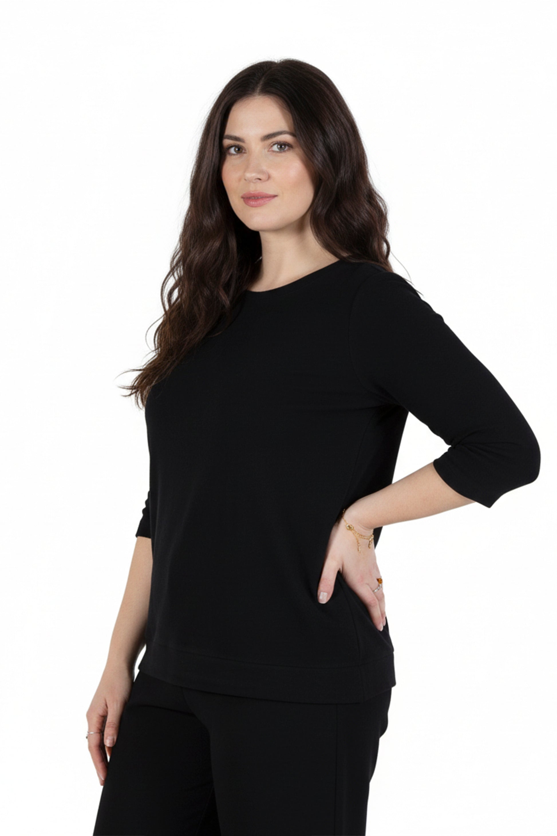 Comfort Luxe Collection Cozy Knit Crew Neck Tee - La Cera