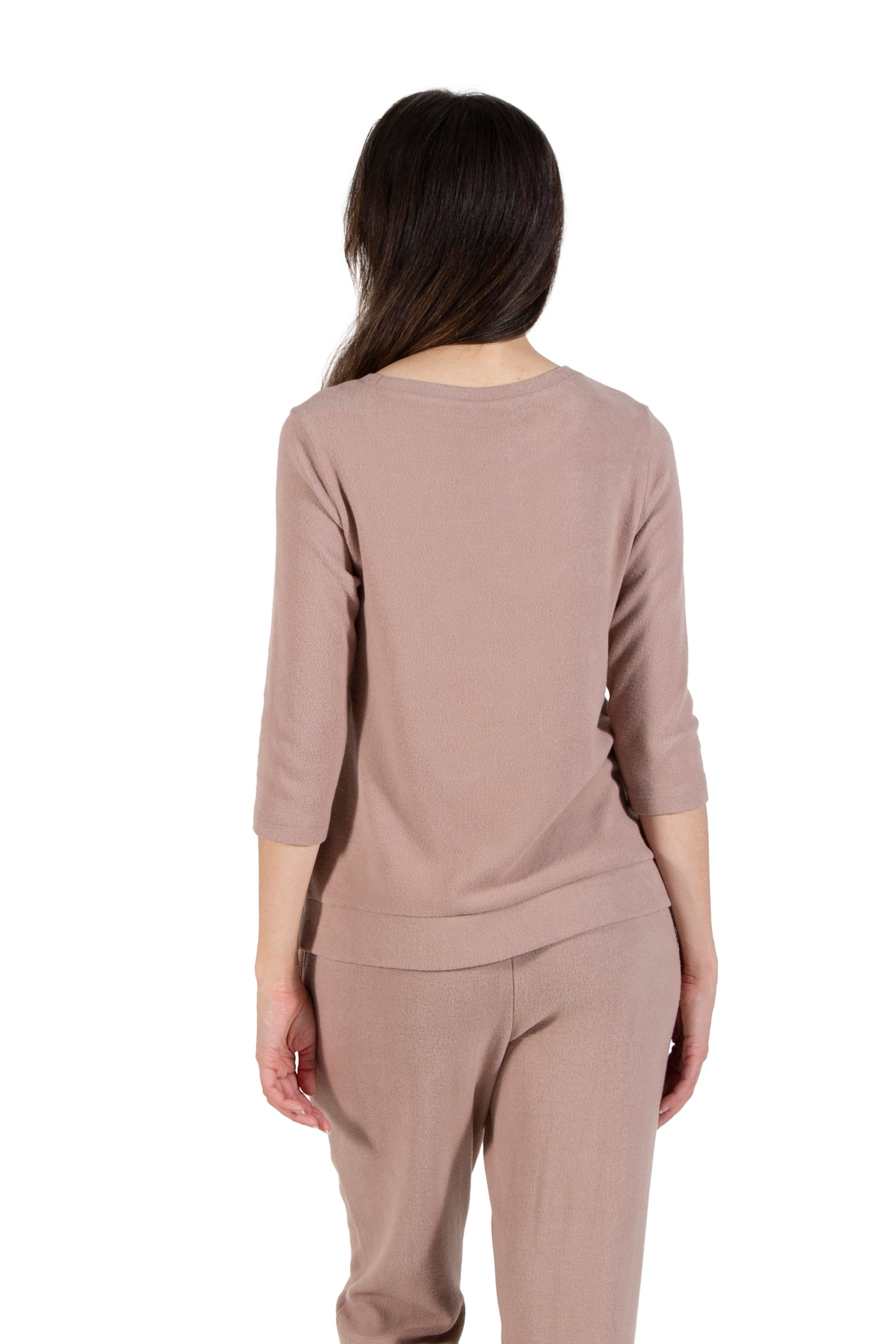Comfort Luxe Collection Cozy Knit Crew Neck Tee - La Cera