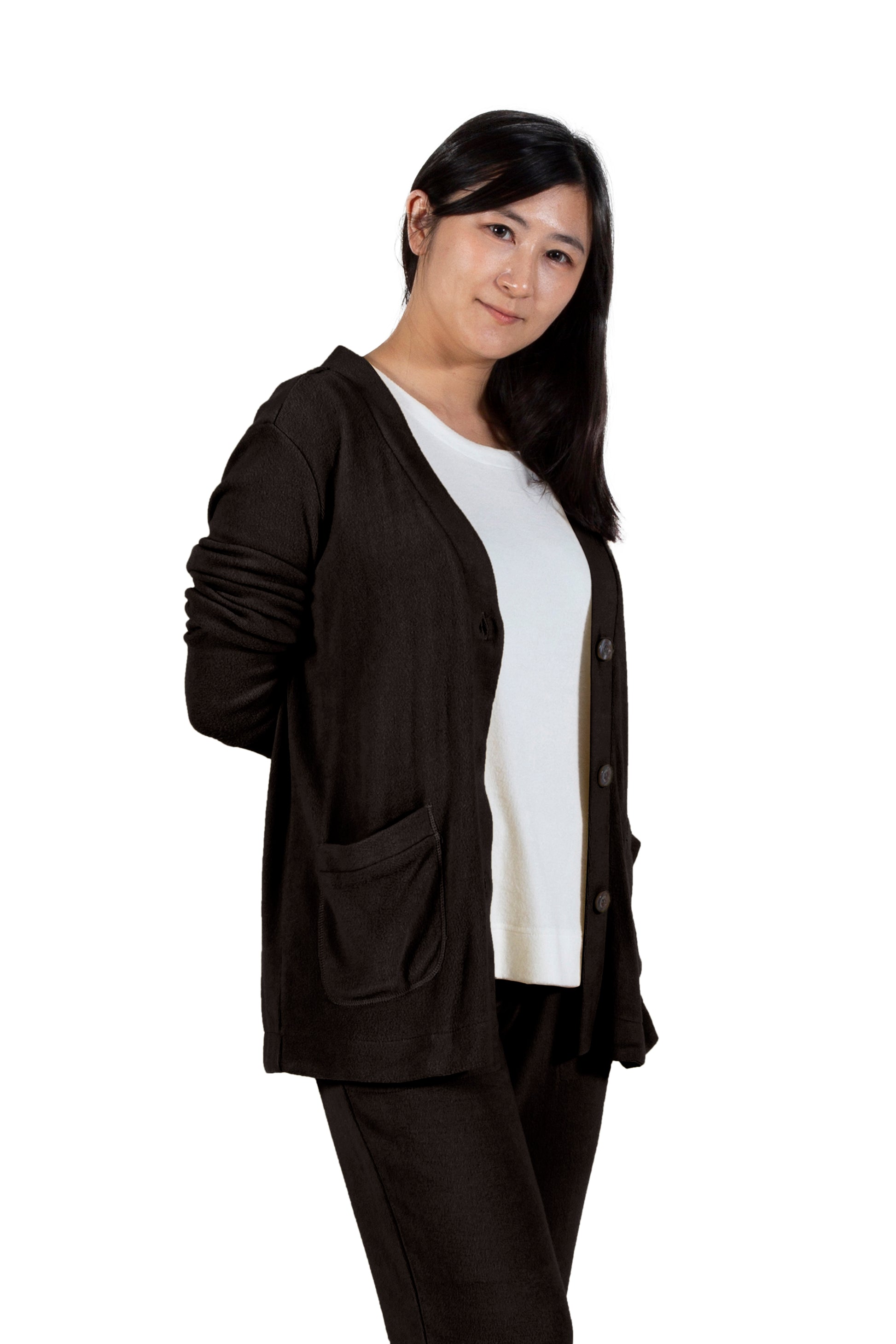 Comfort Luxe Collection Cozy Knit Button Front Jacket - La Cera