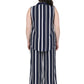 Navy and White Plus Size Sleeveless Set - La Cera