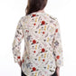 Pleat Front Printed Rayon Top - La Cera