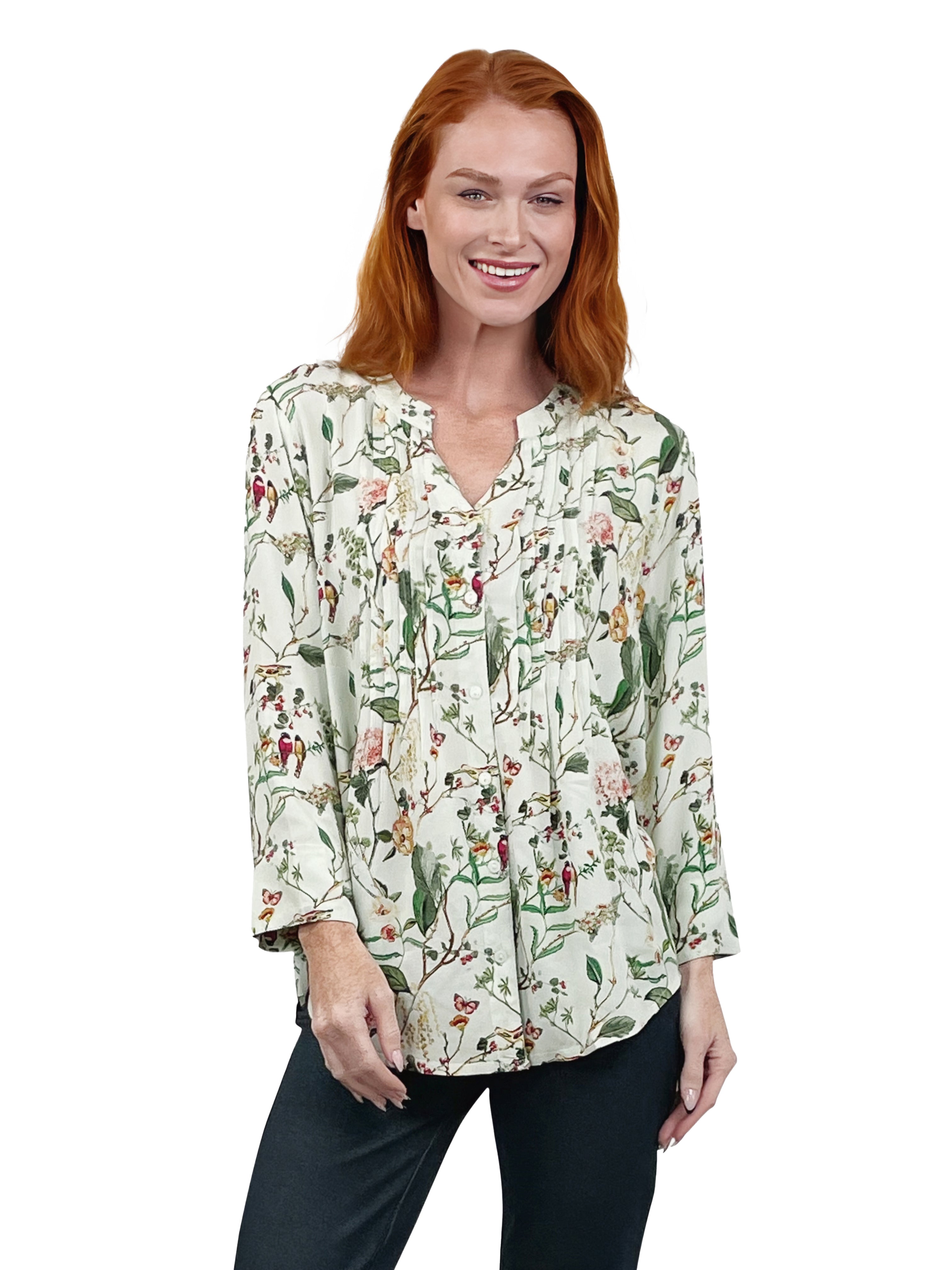 La Cera Springtime Fresh Rayon Print Tunic - La Cera