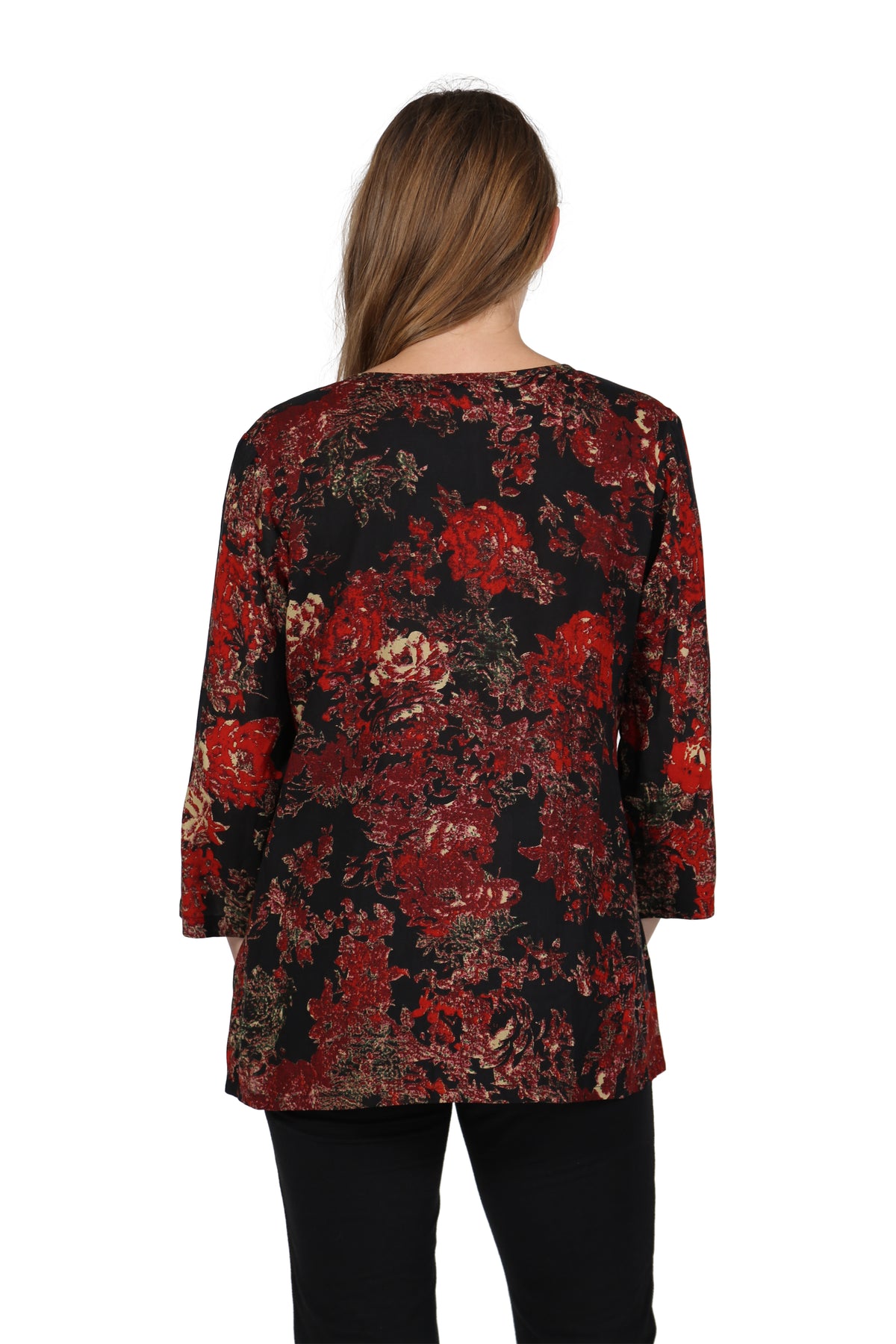 Túnica con estampado de rayón