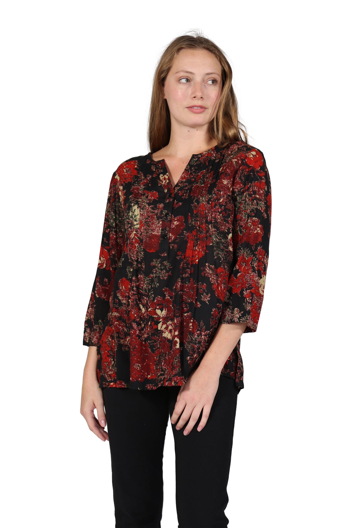 Túnica con estampado de rayón
