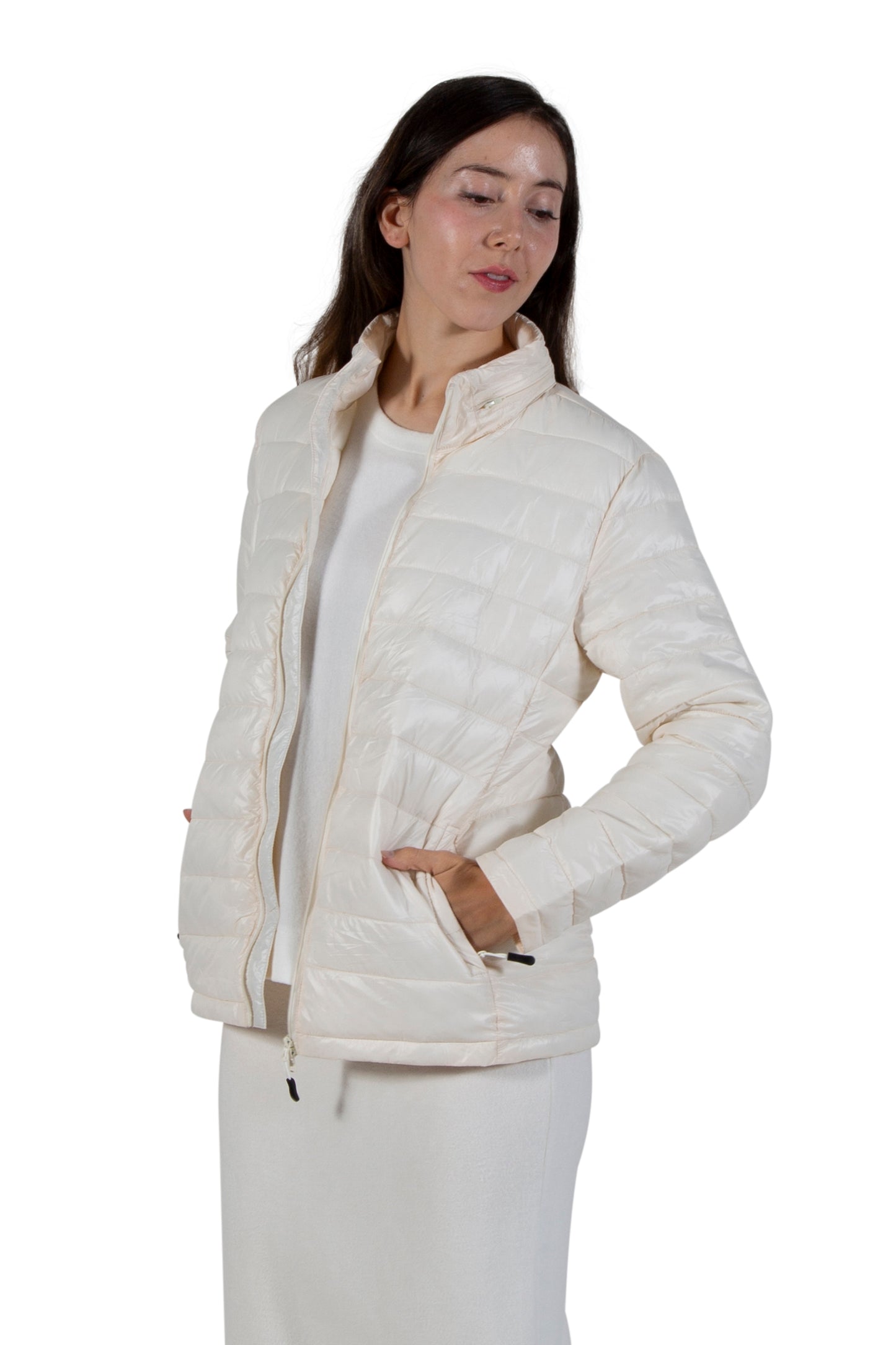 La Cera Quilted Nylon Puffer Jacket - La Cera