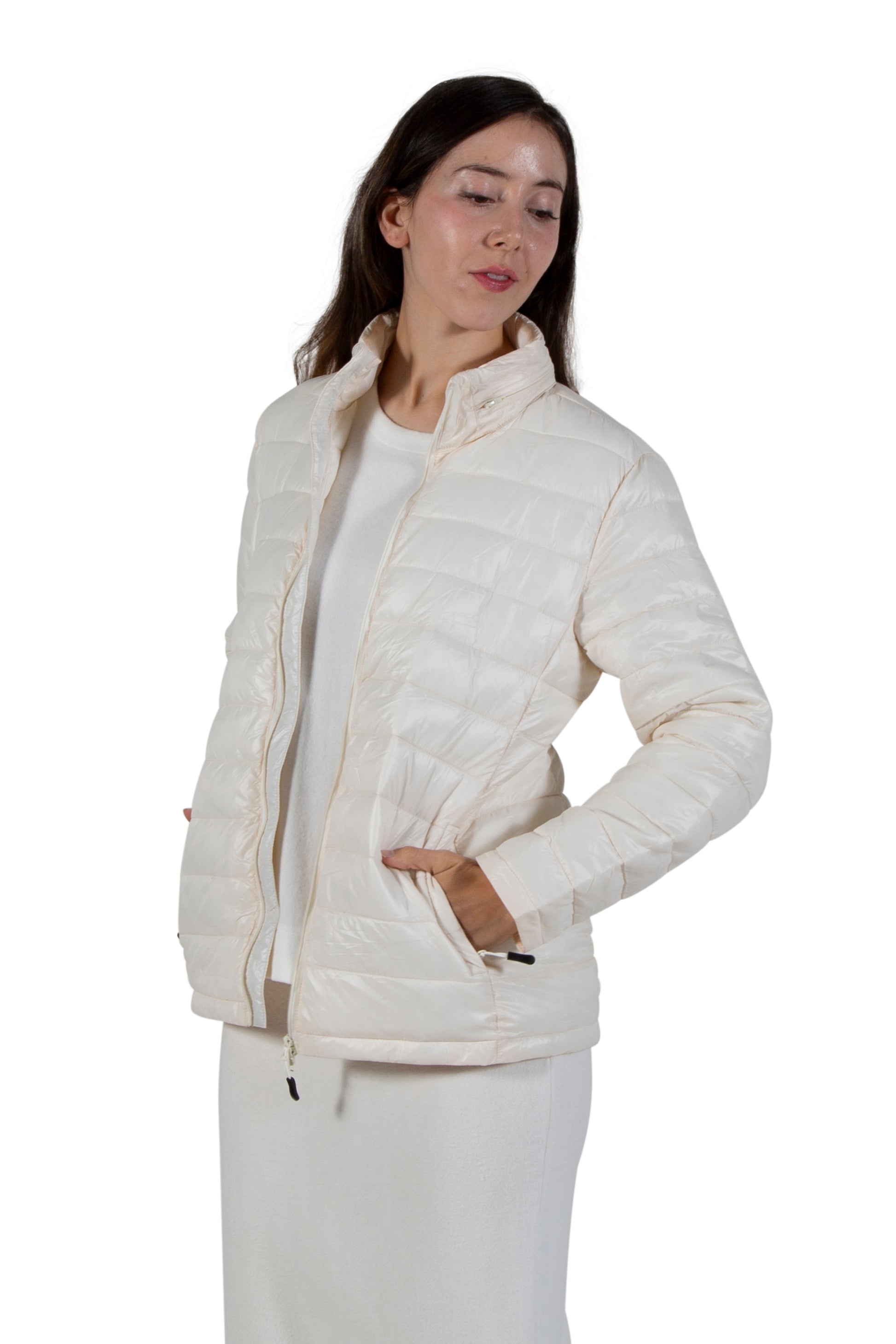 La Cera Quilted Nylon Puffer Jacket - La Cera