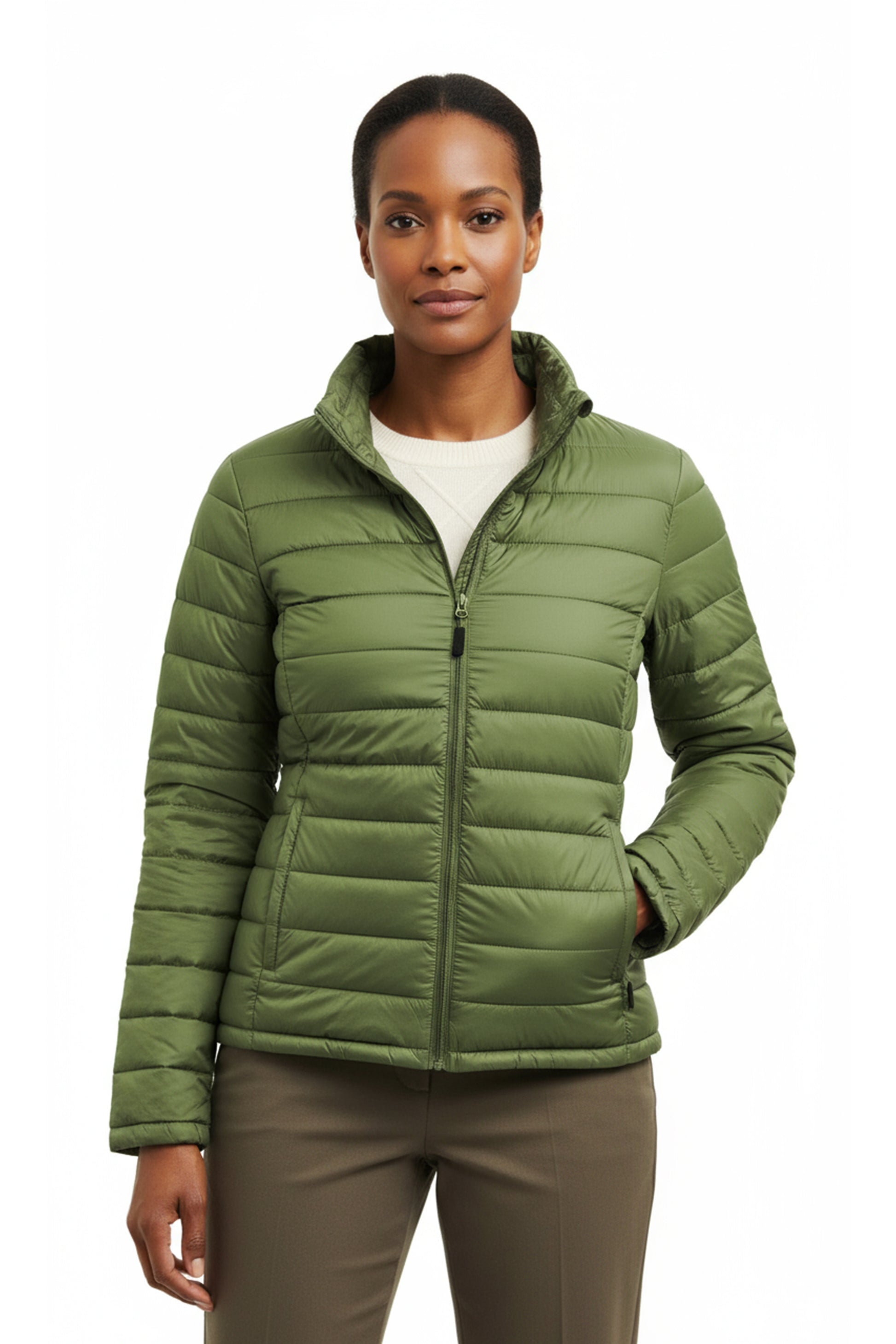 La Cera Quilted Nylon Puffer Jacket - La Cera