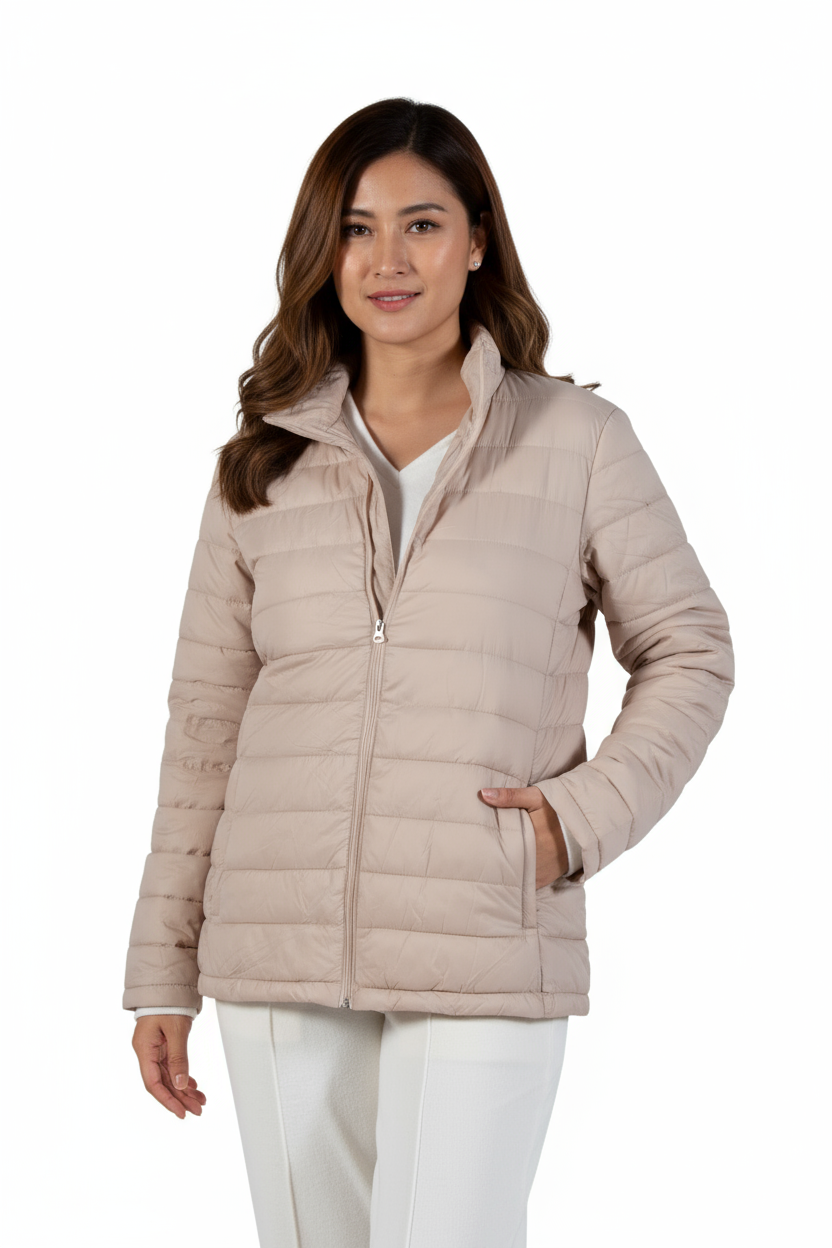 La Cera Quilted Nylon Puffer Jacket - La Cera