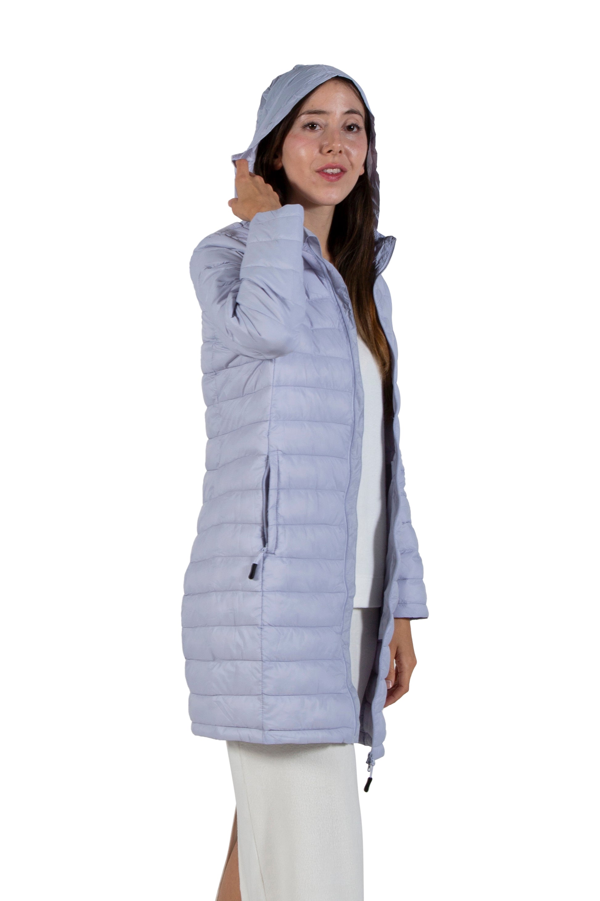 La Cera Lightweight Quilted Puffer Coat - La Cera