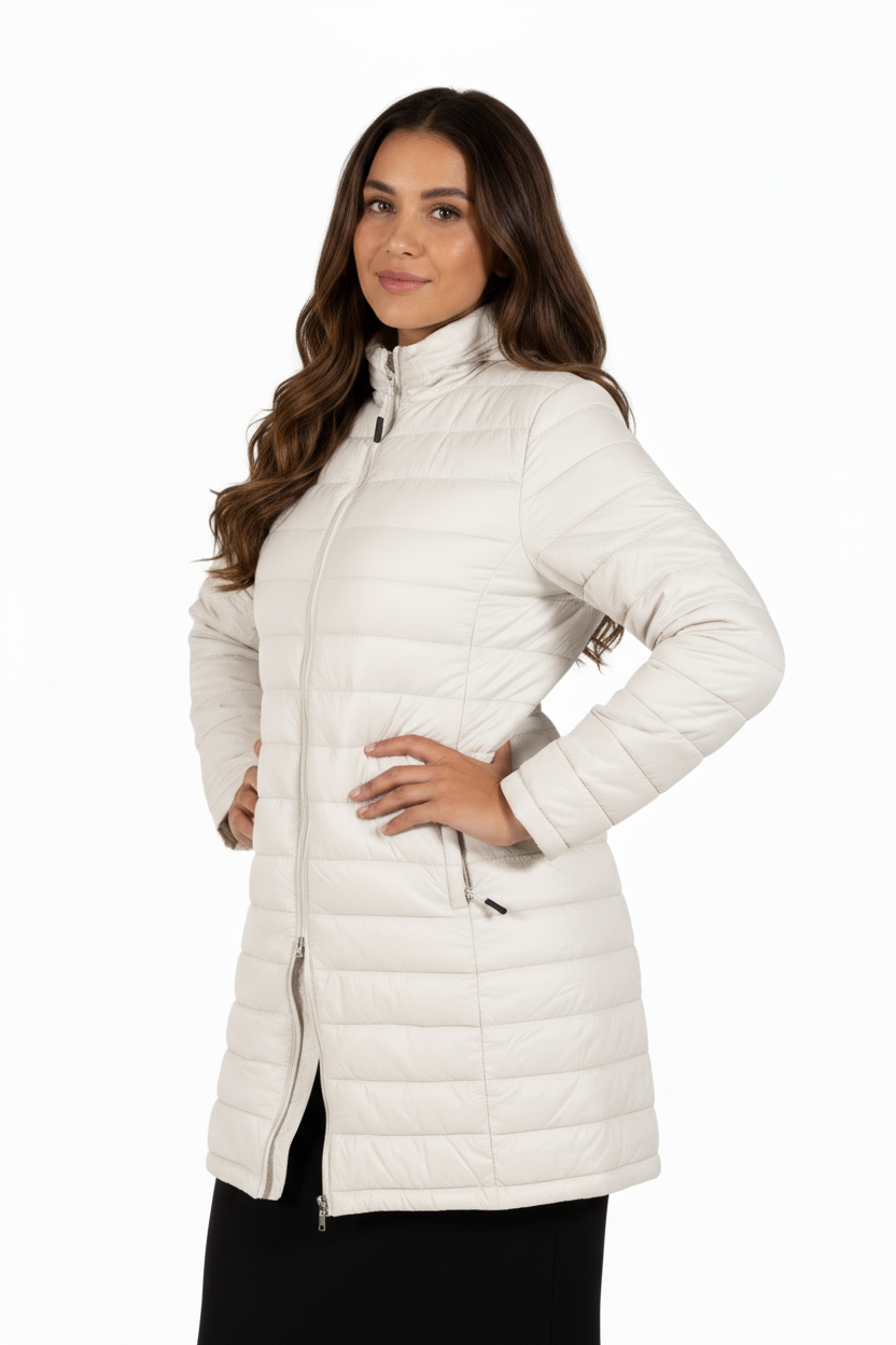 La Cera Lightweight Quilted Puffer Coat - La Cera