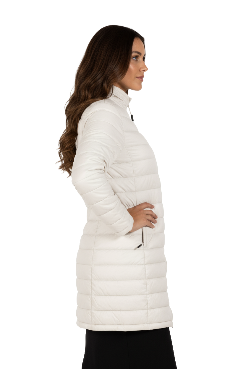 La Cera Lightweight Quilted Puffer Coat - La Cera