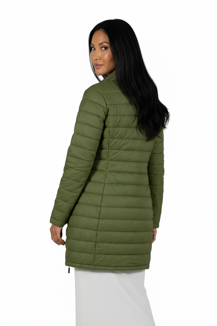 La Cera Lightweight Quilted Puffer Coat - La Cera