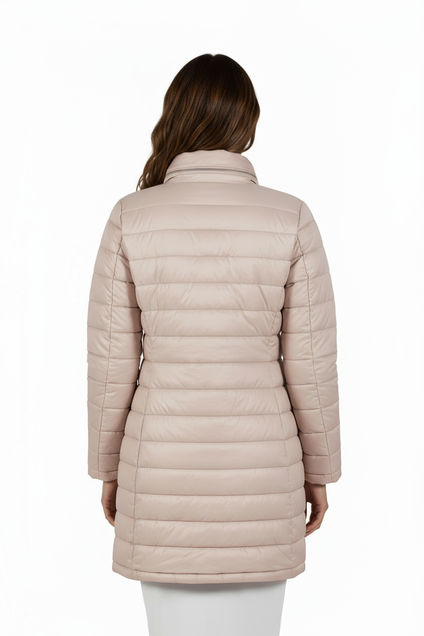 La Cera Lightweight Quilted Puffer Coat - La Cera
