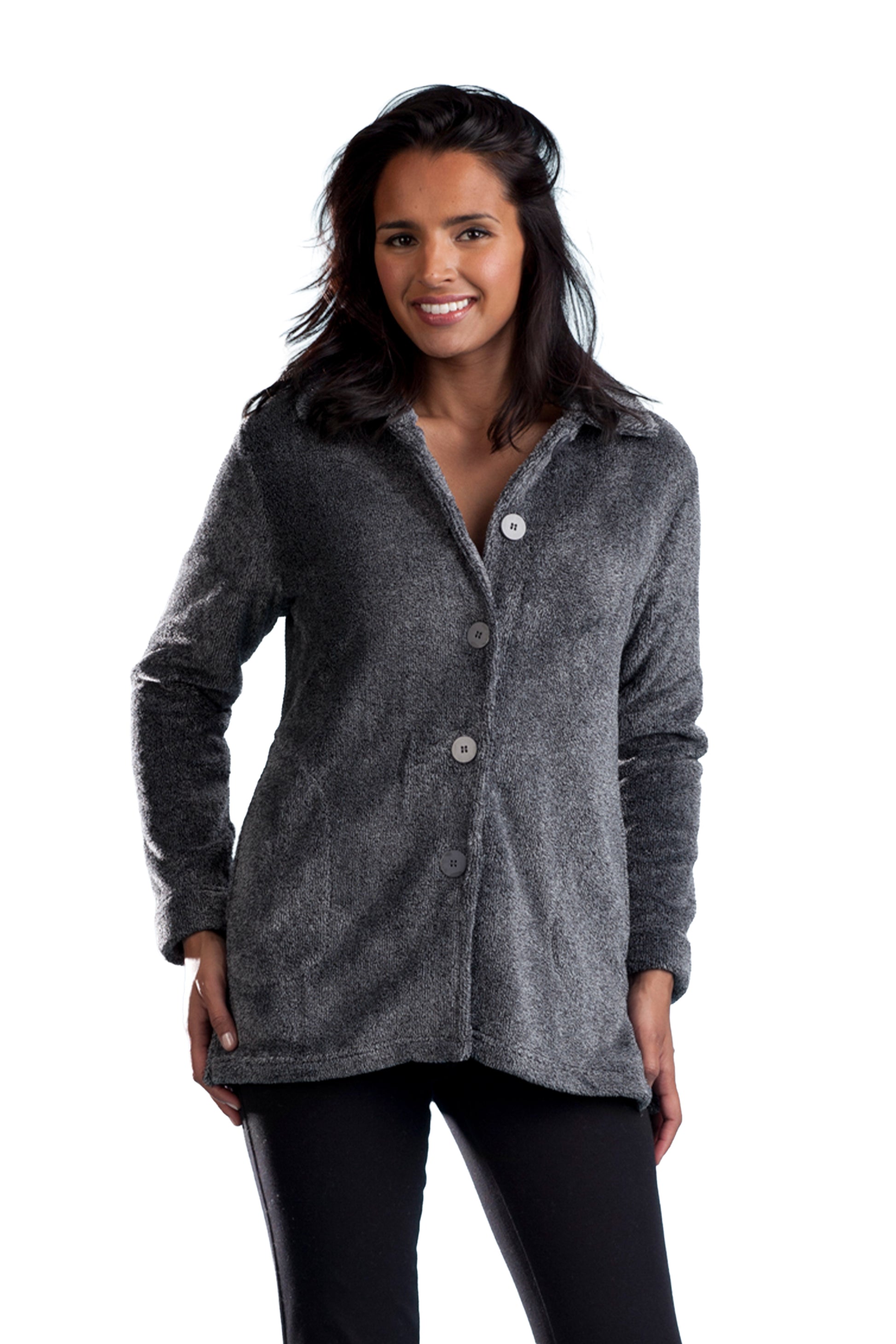 La Cera Heather Fleece Jacket - La Cera