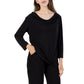 La Cera Solid Cowl Neck Top - La Cera