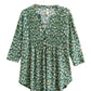 La Cera Sage Floral Pintuck Tunic - La Cera