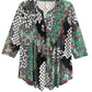 La Cera Plus Size Pleat Front Top