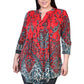 La Cera Plus Size Pleat Front Top