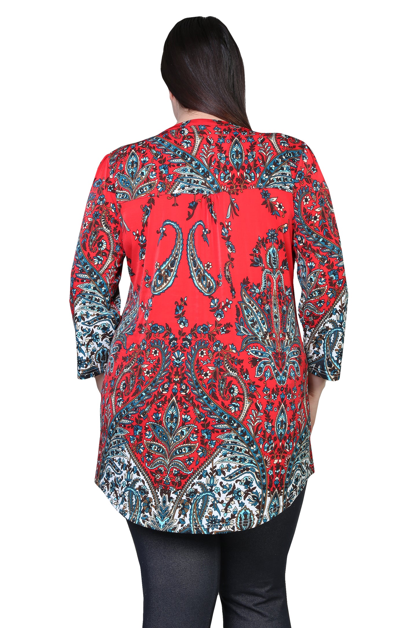 La Cera Plus Size Pleat Front Top