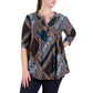 La Cera Plus Size Pleat Front Top