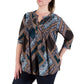 La Cera Plus Size Pleat Front Top