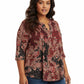 La Cera Plus Size Pleat Front Top - La Cera