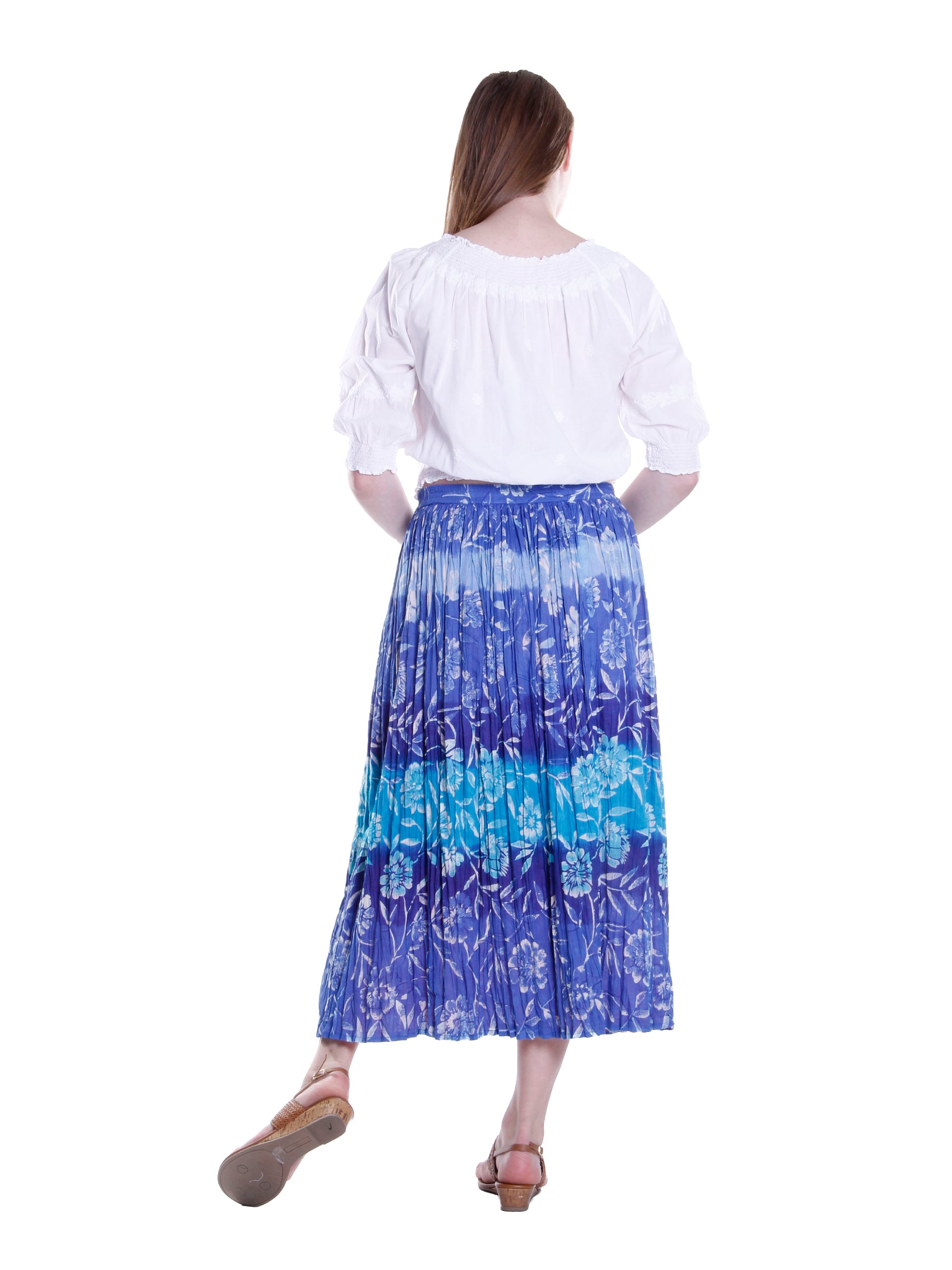La Cera Crinkle Voile Reversible Skirt - La Cera