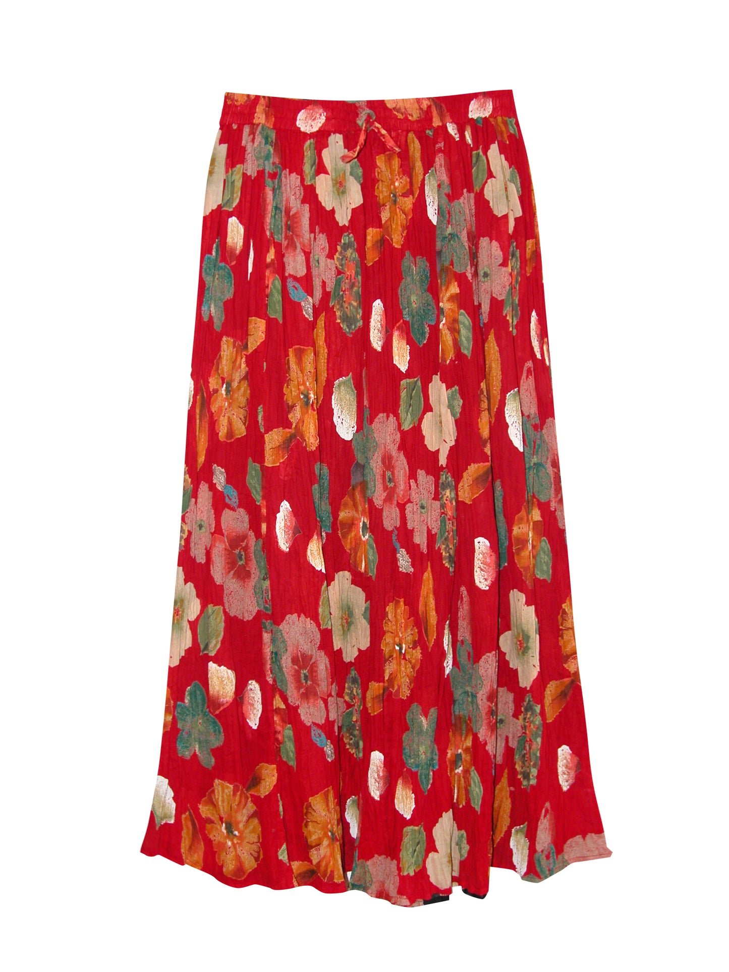La Cera Plus Size Crinkle Printed Reversible Skirt