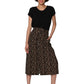 La Cera Floral Printed Cotton Corduroy Skirt