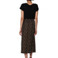 La Cera Floral Printed Cotton Corduroy Skirt