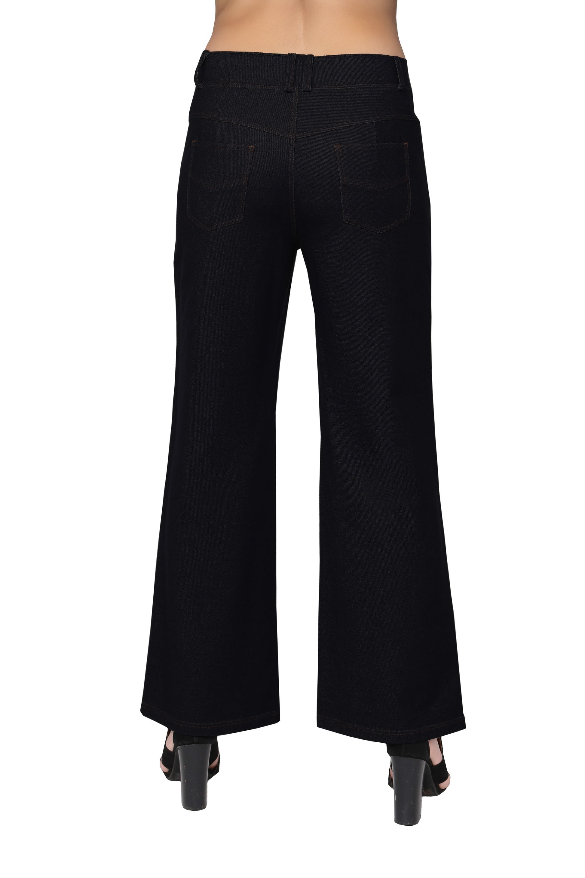 La Cera Stretch Knit Wide Leg Pant - La Cera