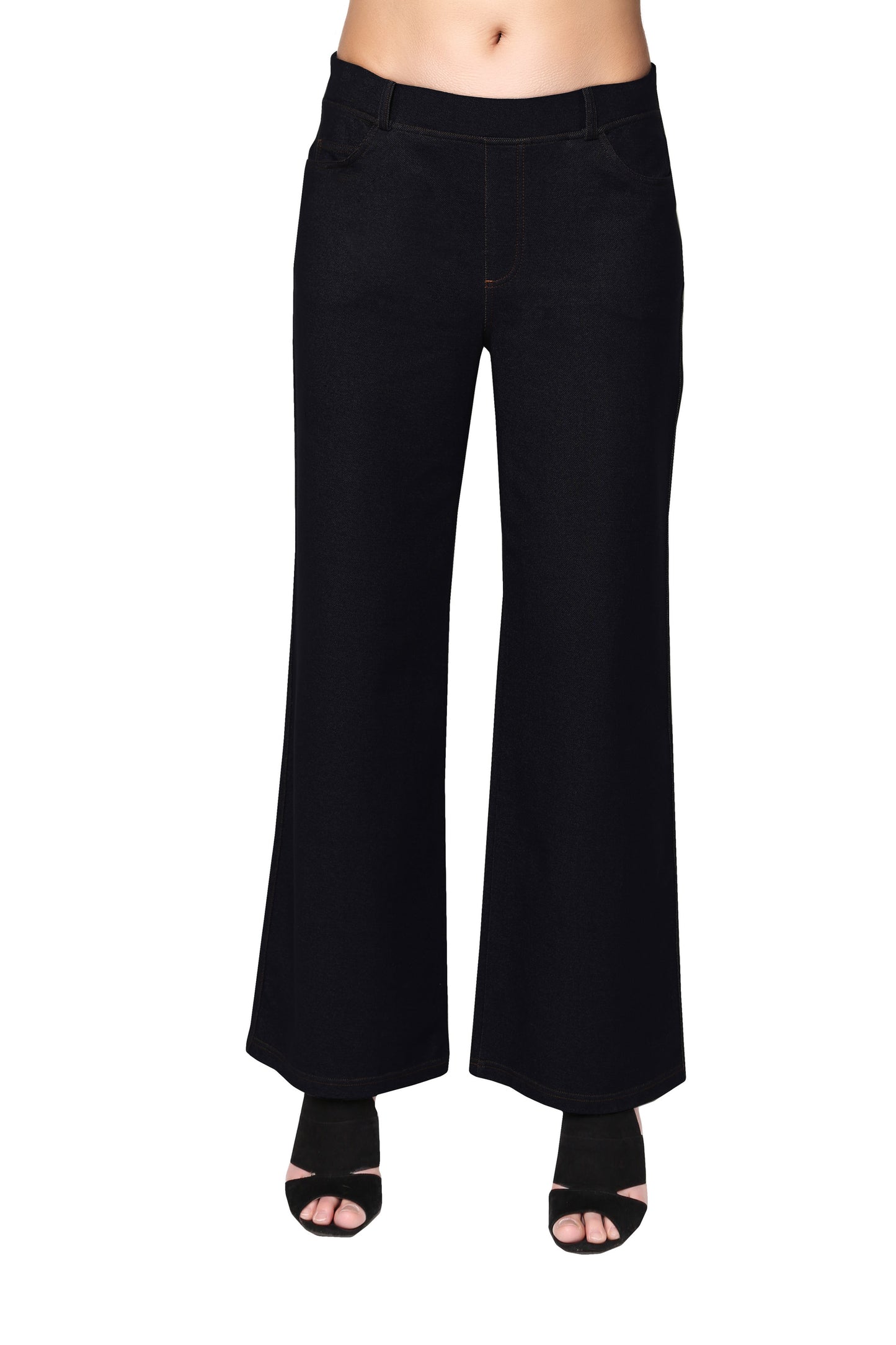 La Cera Stretch Knit Wide Leg Pant - La Cera