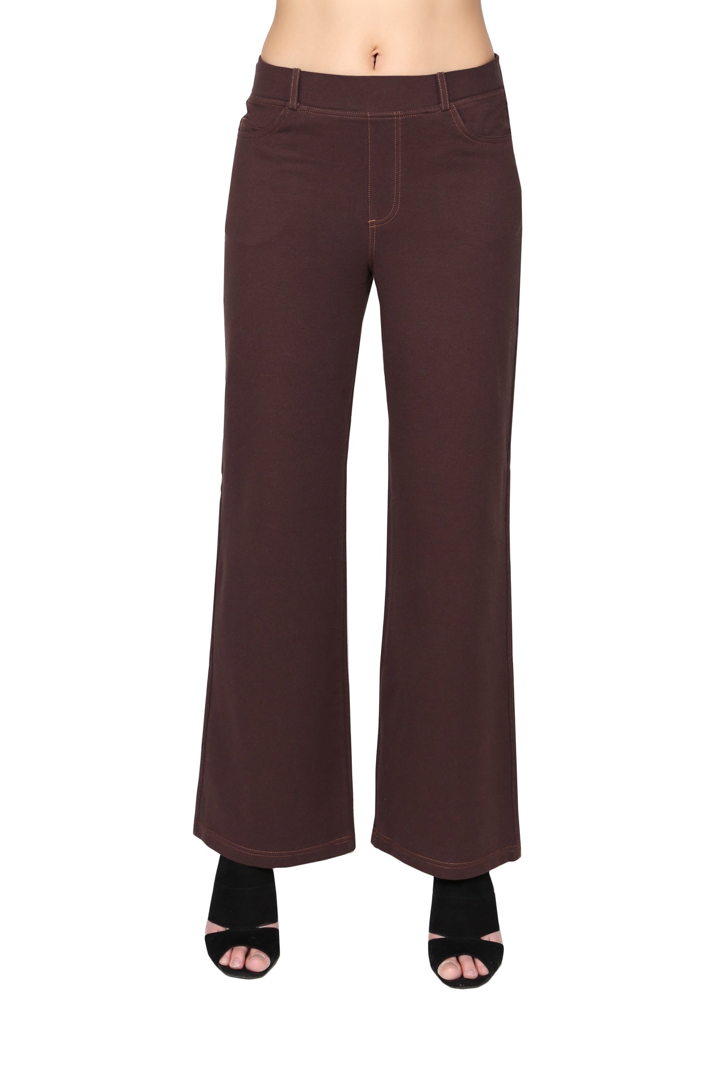 La Cera Stretch Knit Wide Leg Pant - La Cera