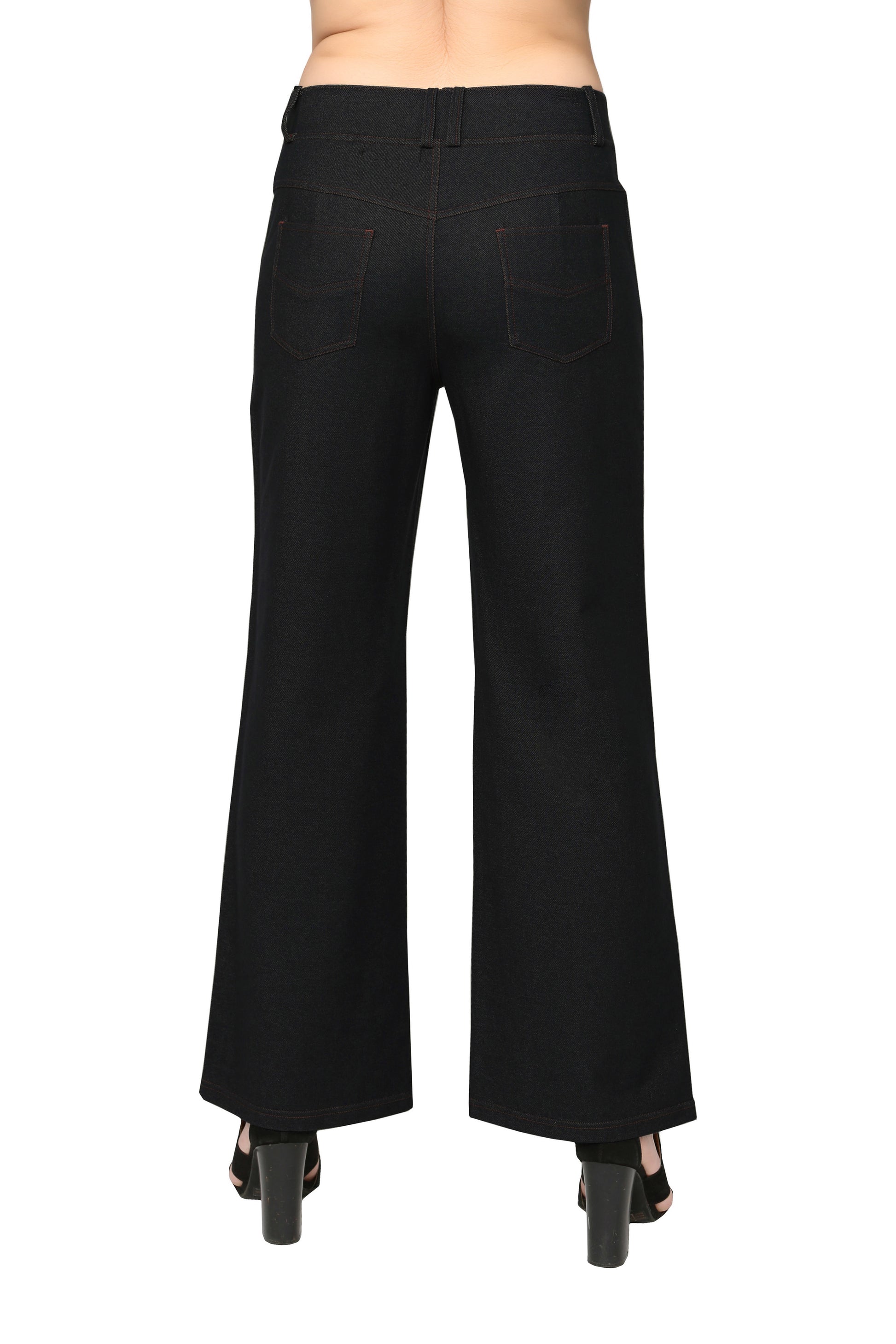 La Cera Stretch Knit Wide Leg Pant - La Cera