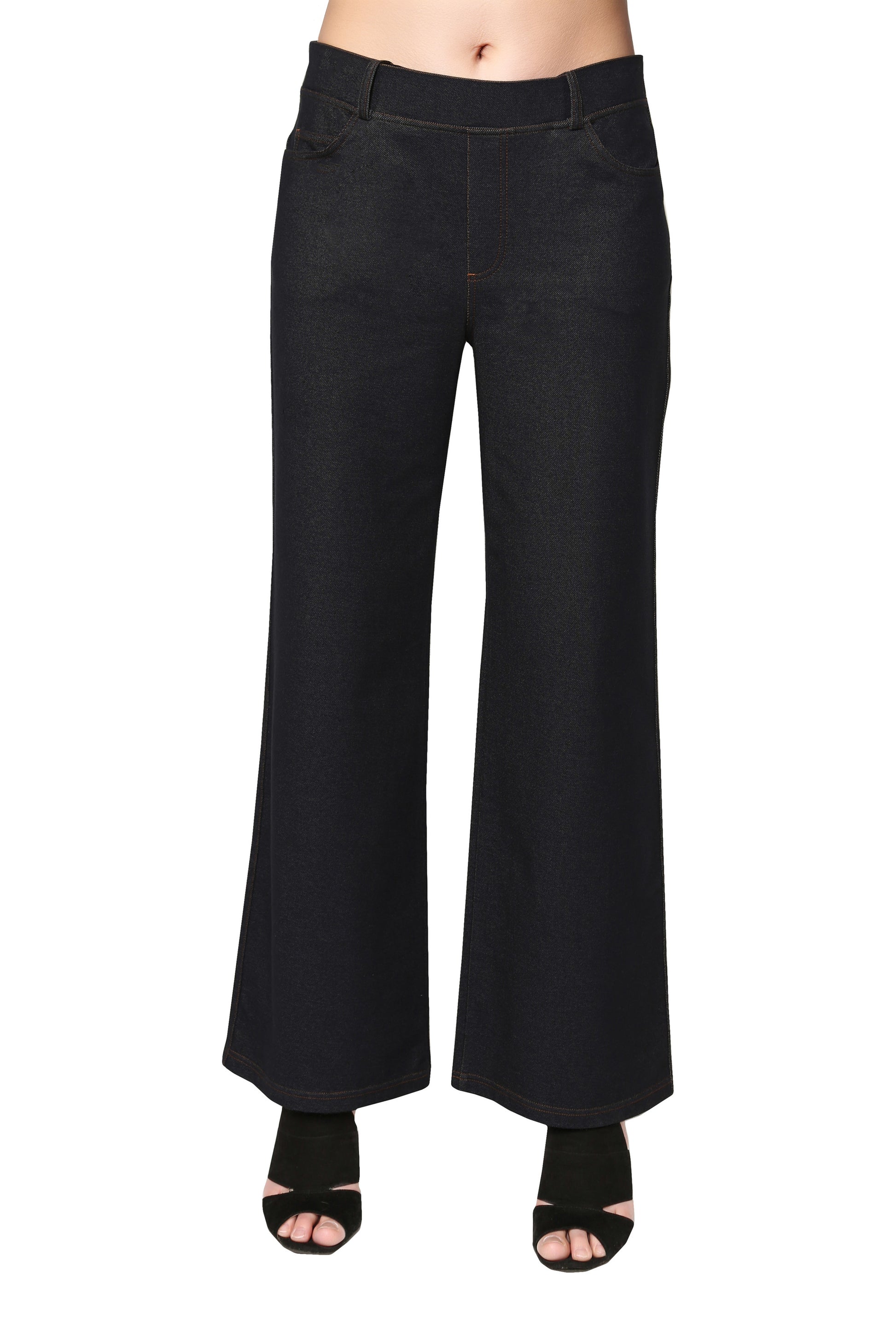 La Cera Stretch Knit Wide Leg Pant - La Cera