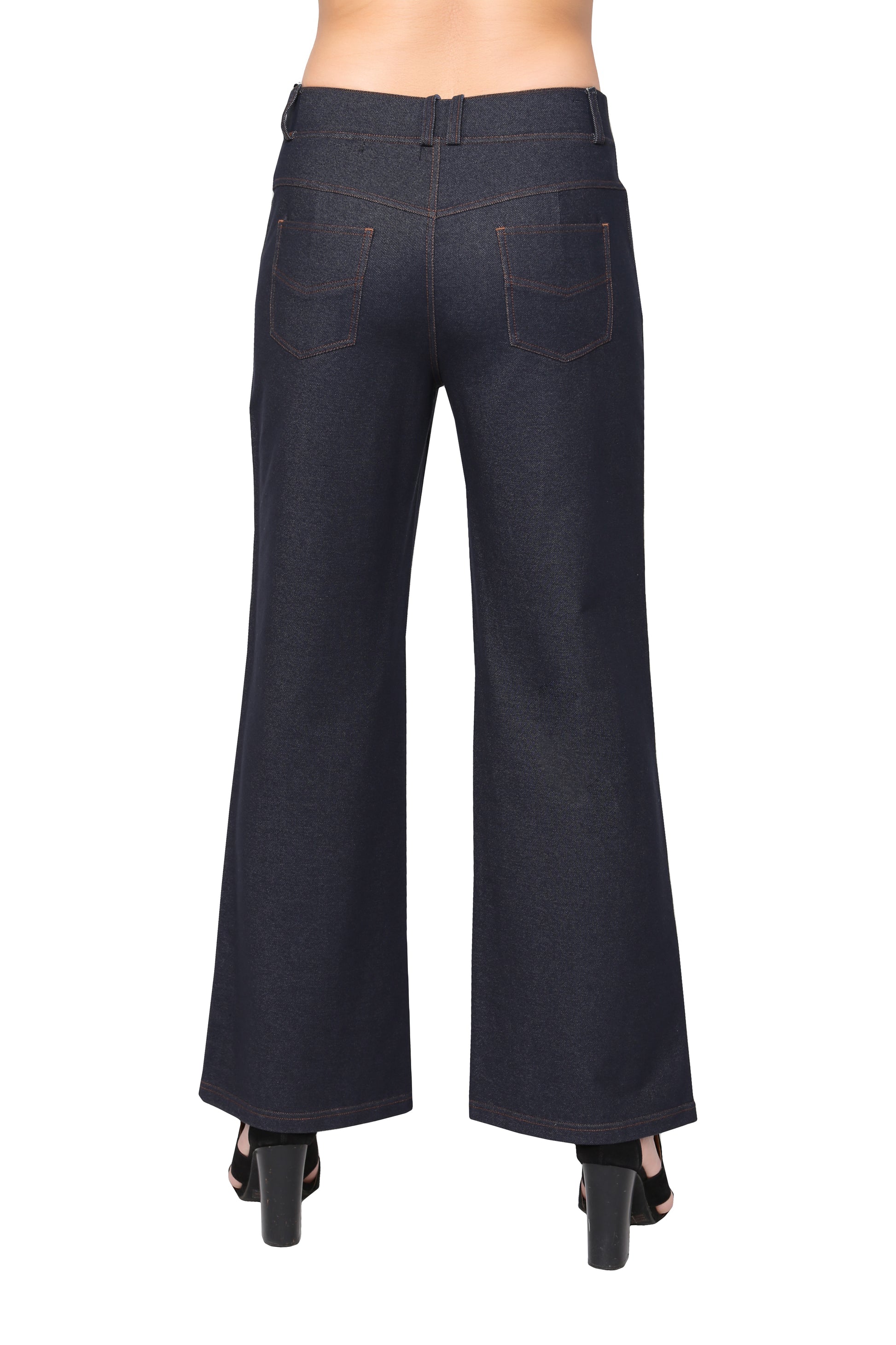 La Cera Stretch Knit Wide Leg Pant - La Cera