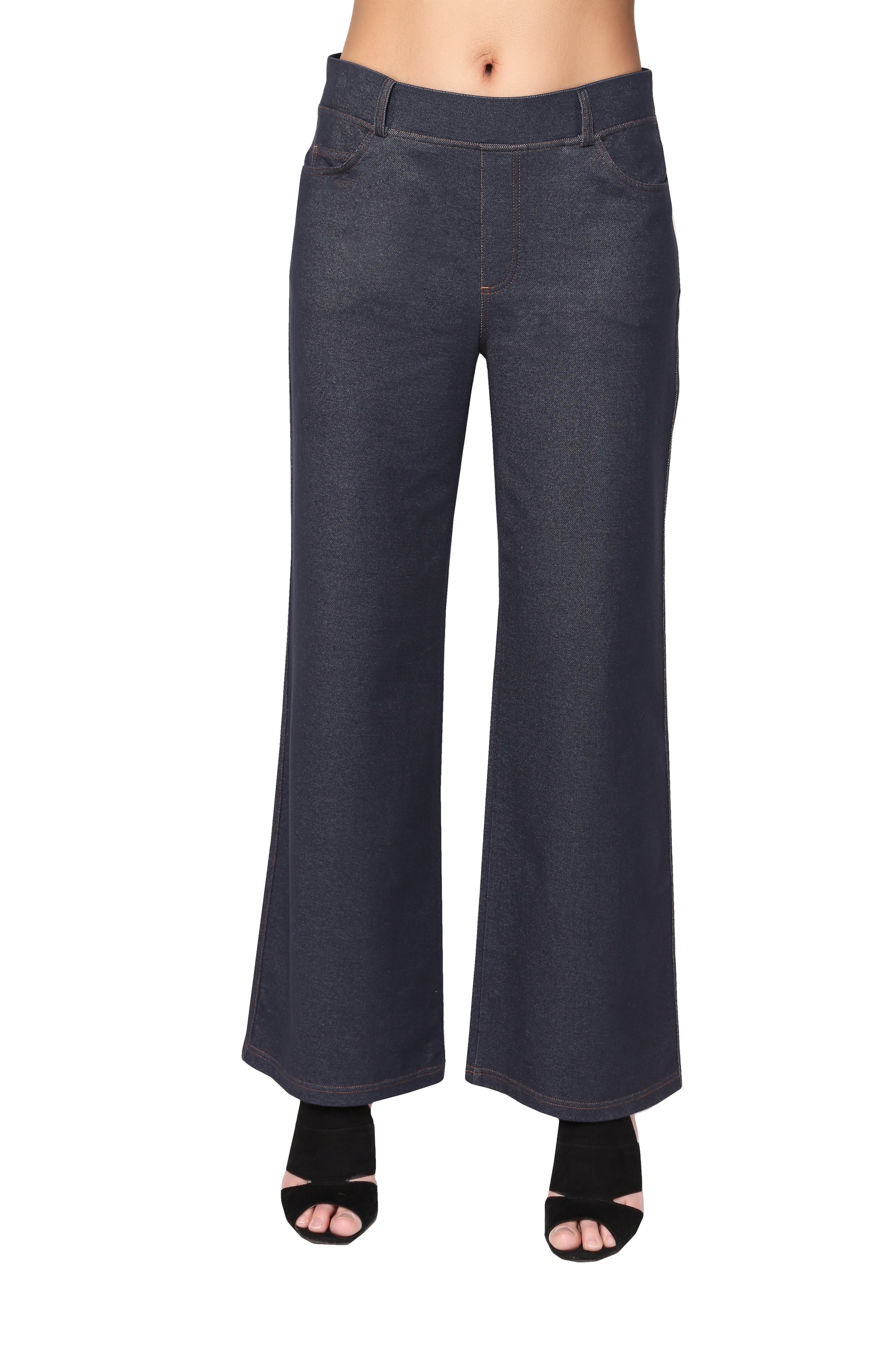 La Cera Stretch Knit Wide Leg Pant - La Cera
