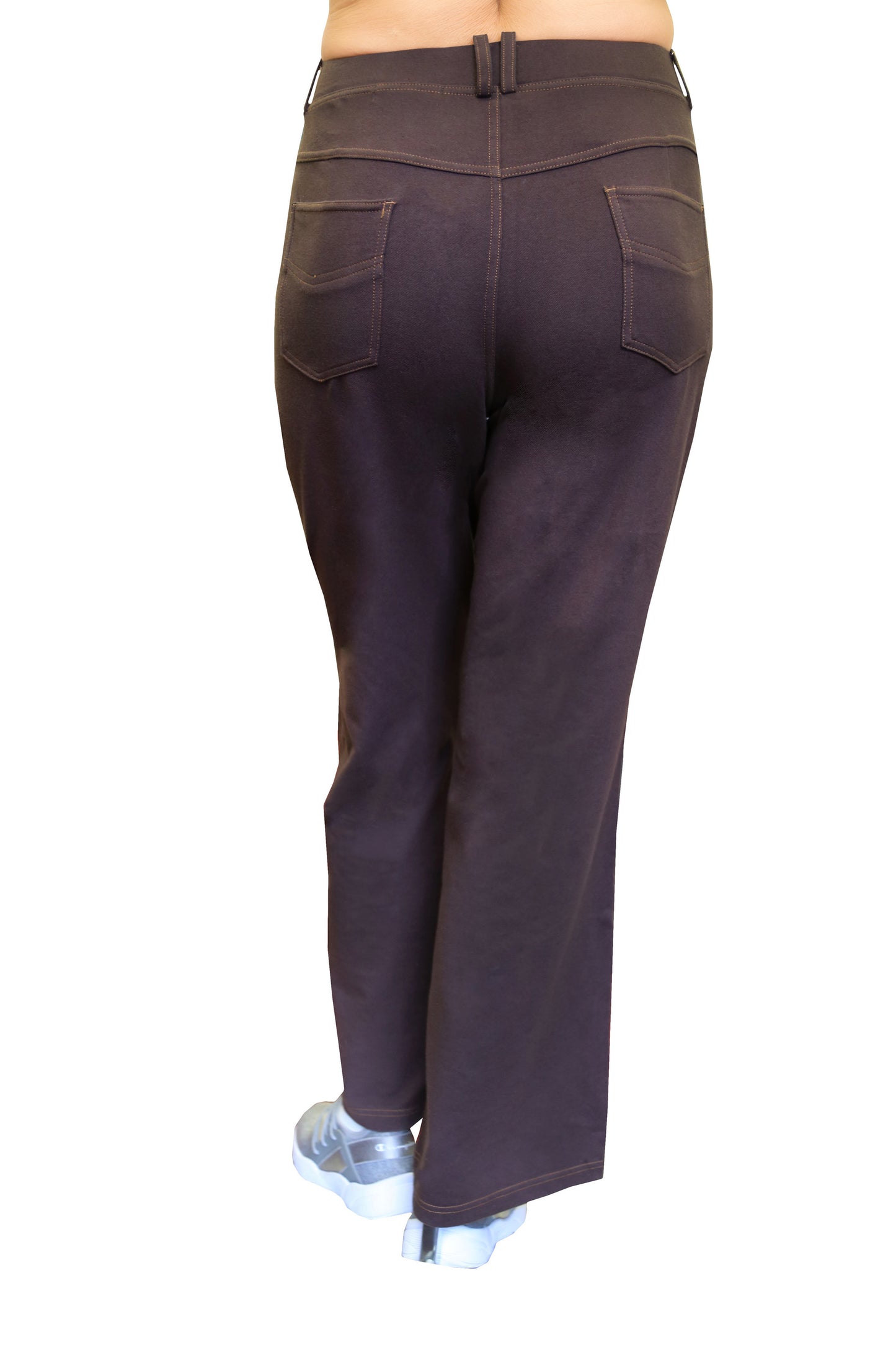 La Cera Plus Size Stretch Knit Wide Leg Pant - La Cera