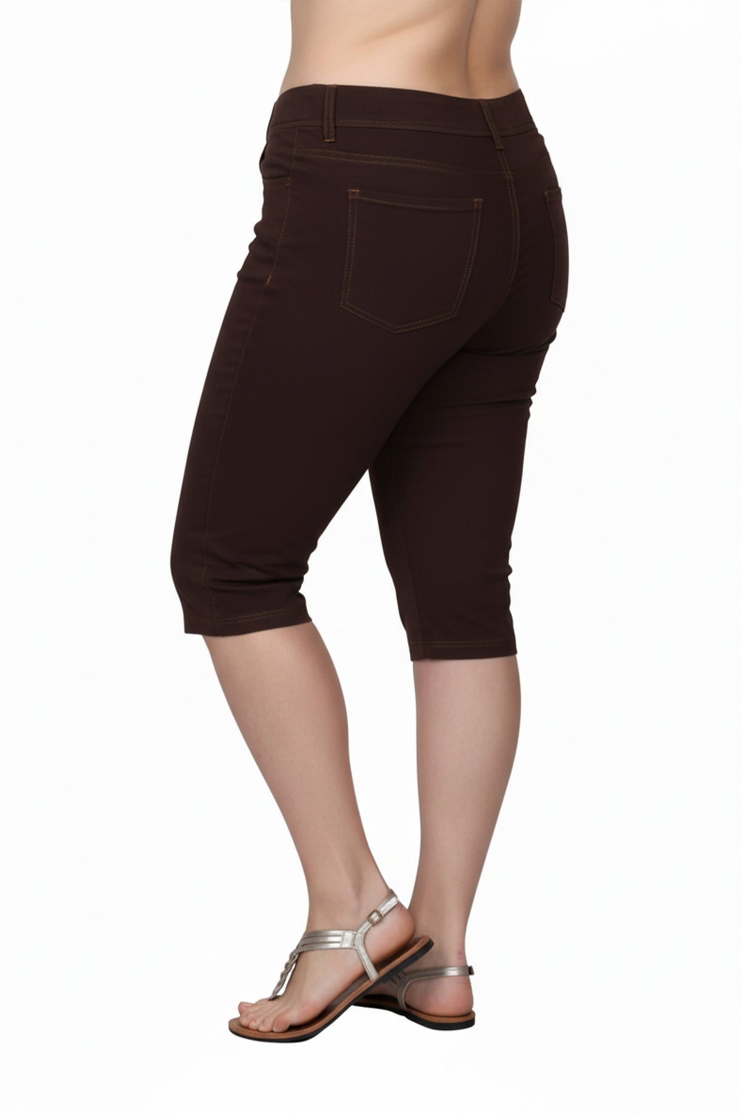La Cera Plus Size Stretch Knit Capri