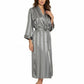La Cera Long Silk Robe - La Cera