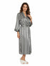 La Cera Long Silk Robe - La Cera