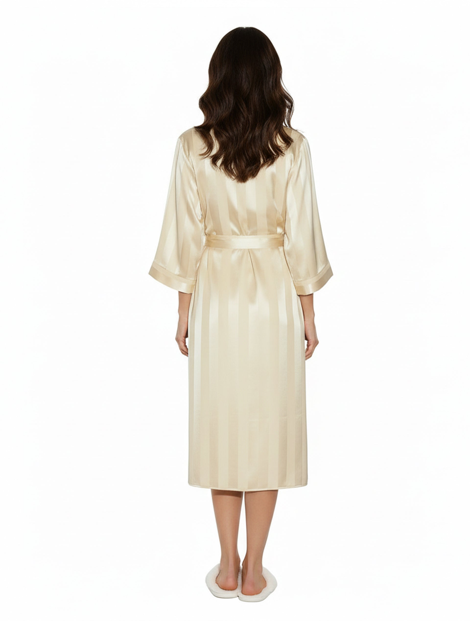 La Cera Long Silk Robe - La Cera