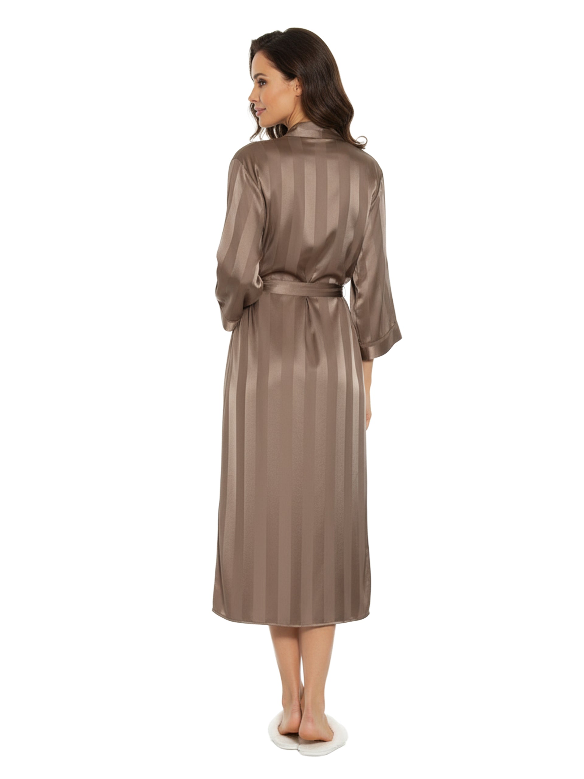 La Cera Long Silk Robe - La Cera