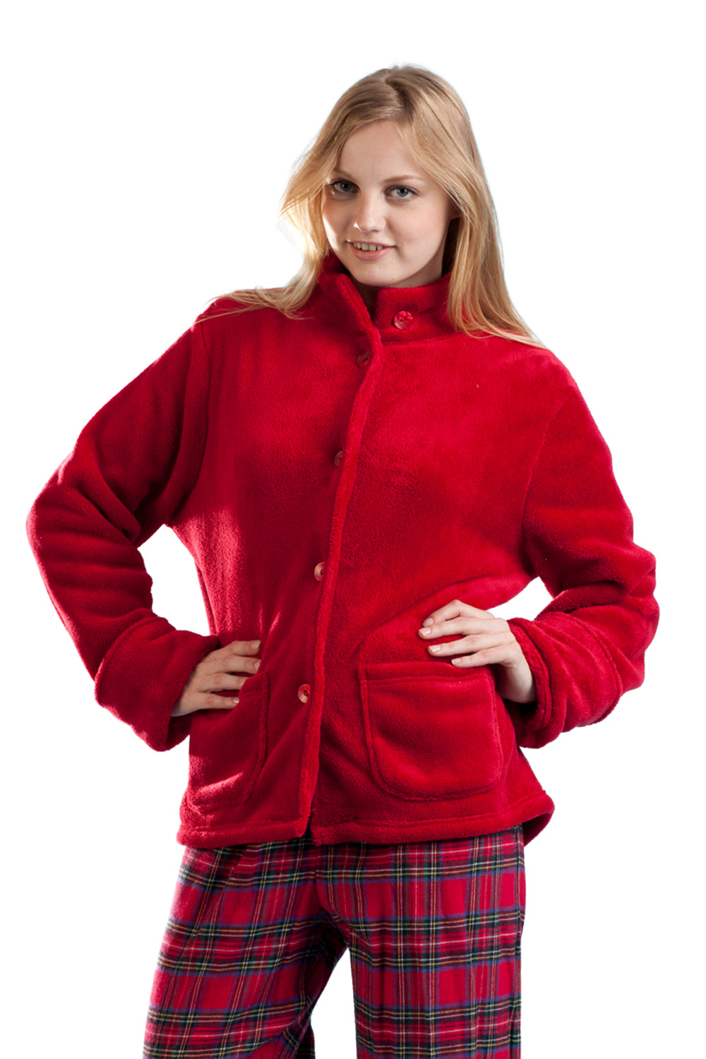 La Cera Plush Bed Jacket - La Cera