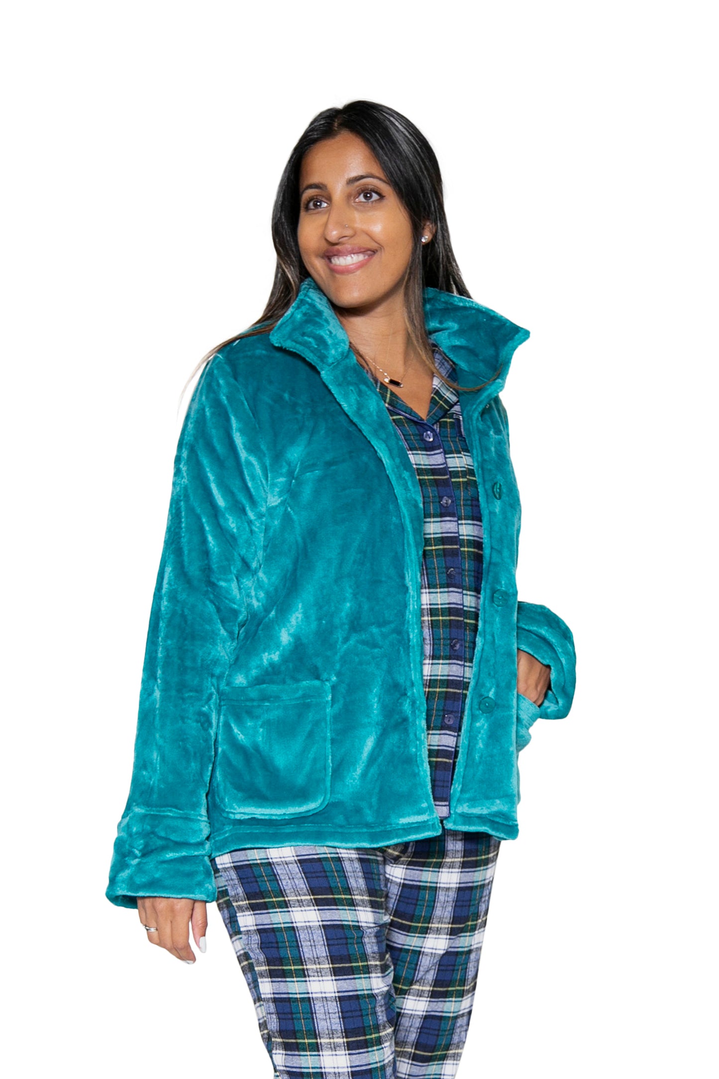 La Cera Plush Bed Jacket - La Cera