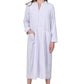 Plus Size Rose Print Minky Zip Front Fleece Robe - La Cera