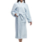 La Cera Textured Full Length Fleece Bath Robe - La Cera
