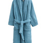 La Cera Honeycomb Textured Fleece Wrap Robe - La Cera